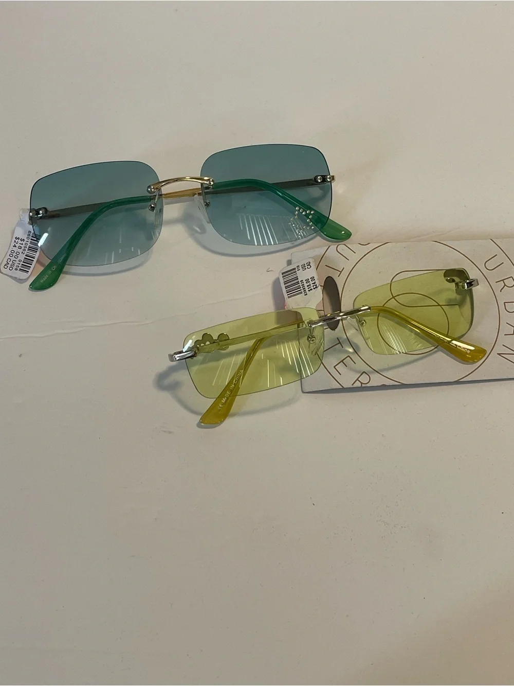 Urban Outfitters Sunglasses Bundle of Two Blue Yellow Rhinestones Y2K NWT